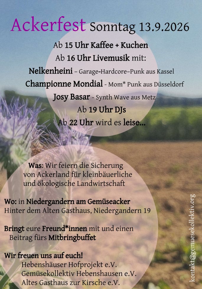 Ackerfest beim Gemüsekollektiv Hebenshausen